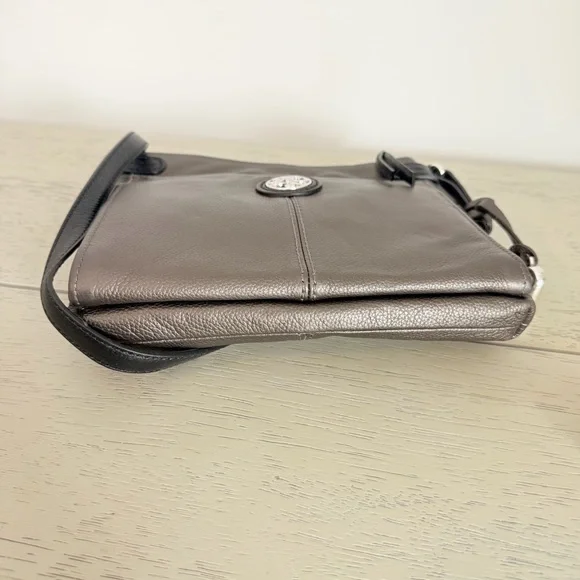 NWT Brighton Brown Taupe Brown Sullivan Expandable Crossbody Bag Purse Leather - Picture 6 of 8